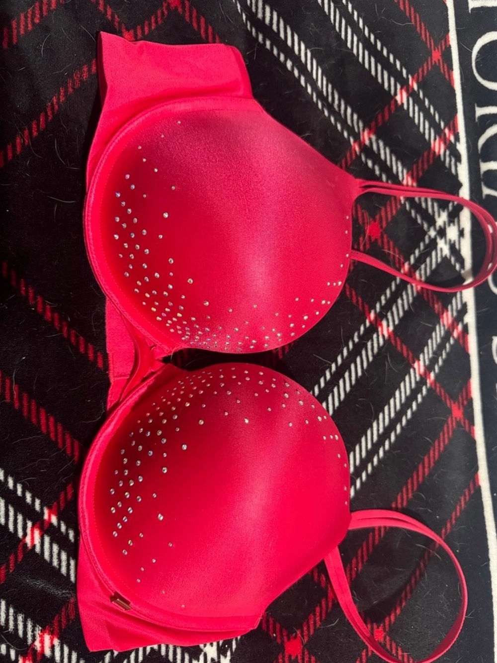 Victoria's Secret Red Rhinestone Push-Up Bra